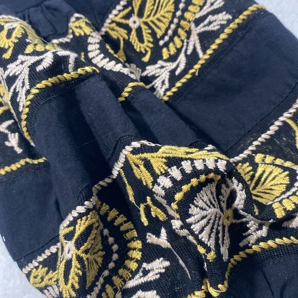 FREE PEOPLE ‘Rock With It’ Puff-Sleeve Embroidered Boho Festival Knit Top - Picture 5 of 10